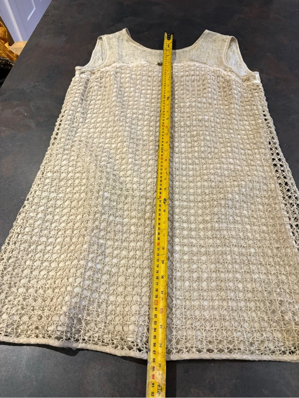 Elisa Cavaletti Cream Crochet Sleeveless Mini Dress XL - Picture 9 of 10